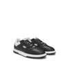 Hugo Boss Faux-leather Lace-up Trainers With Logo Details In Grey