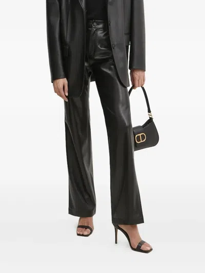 Hugo Boss Faux-leather Pants In Black