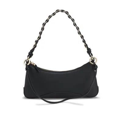 Hugo Boss Faux-leather Shoulder Bag With Two Straps In Black