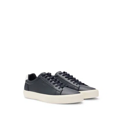 HUGO BOSS FAUX-LEATHER TRAINERS WITH CONTRAST BACKTAB