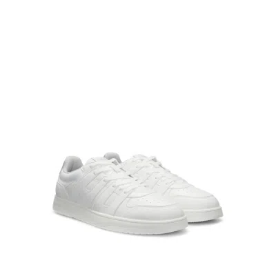 Hugo Boss Faux-leather Trainers With Logo Uppers In White