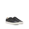 Hugo Boss Faux-leather Trainers With Plain And Grained Textures In Black