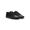 Hugo Boss Faux-leather Trainers With Plain And Grained Textures In Black
