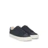 Hugo Boss Faux-leather Trainers With Plain And Grained Textures In Blue
