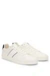 Hugo Boss Faux-leather Trainers With Plain And Grained Textures In White