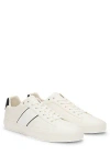 Hugo Boss Faux-leather Trainers With Plain And Grained Textures In White