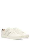 Hugo Boss Faux-leather Trainers With Plain And Grained Textures In White