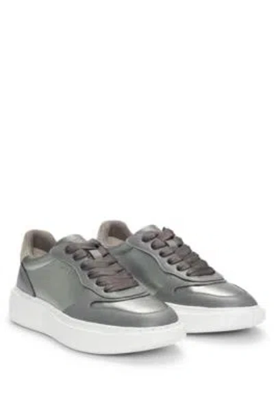 Hugo Boss Faux-leather Trainers With Silver-tone Details