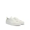 Hugo Boss Gary Tenn Mens Leather Low-top Trainers With Branded Lace Loop Nos In White