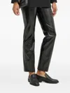 Hugo Boss Relaxed-fit Trousers In Faux Leather In Black