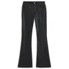 Hugo Boss Faux-leather Trousers With Flared Leg In Black