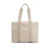 Hugo Boss Faux-shearling Tote Bag With Logo Straps In White