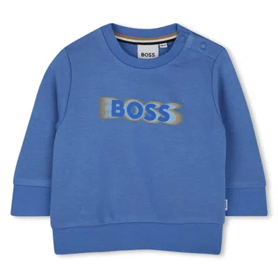 Hugo Boss Babies' Felpa Con Logo In Blue