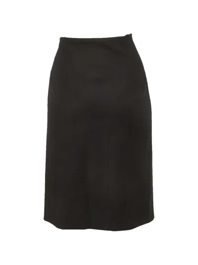 Pre-owned Hugo Boss Felt Pencil Skirt In Black