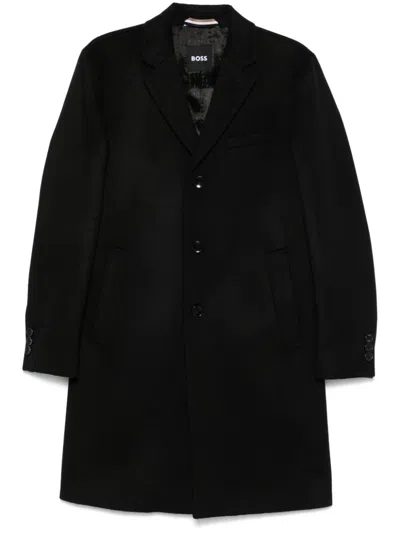 Hugo Boss Boss Regular Fit Coat In Wool And Cashmere In Multi