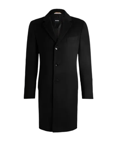 Hugo Boss Boss Regular Fit Coat In Wool And Cashmere In Multi