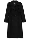 Hugo Boss Felted Trench Coat In 黑色