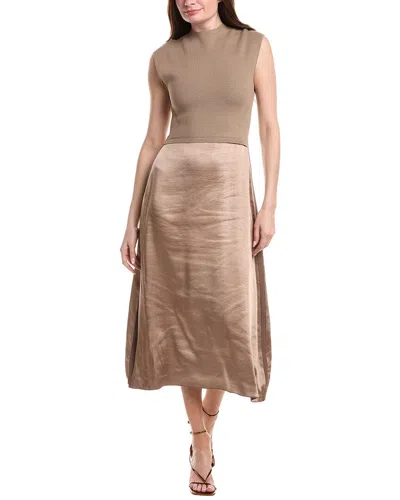 Hugo Boss Ferdolini Midi Dress In Brown