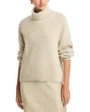 Hugo Boss Ribbed Rollneck Sweater In Wool In Beige Melange