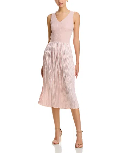 Hugo Boss Fernani Plisse Dress In Light Pastel Pink