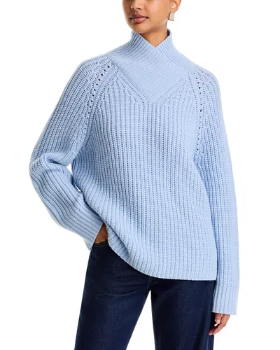 Hugo Boss Feryssal Wool & Cashmere Mock Neck Sweater - Exclusive In Blue
