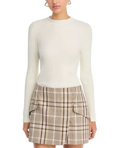 Hugo Boss Feskiera Long Sleeve Top In Soft Cream