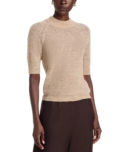 Hugo Boss Fewe Fitted Ribbed Sweater In Nude
