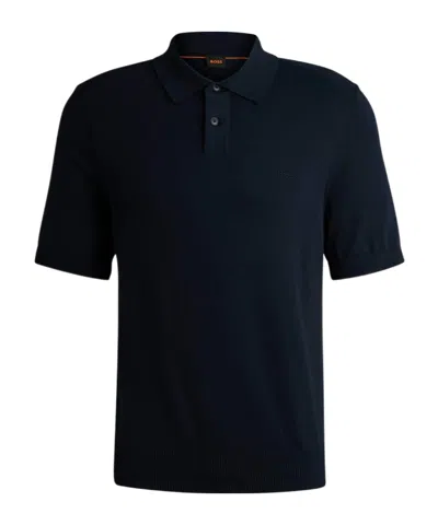 Hugo Boss Fine-knit Polo Shirt In Multi