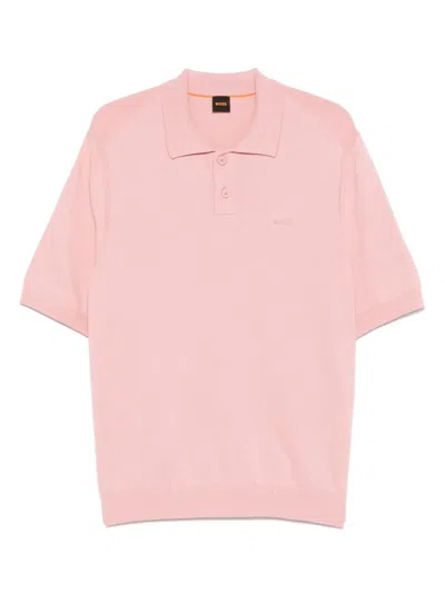 Hugo Boss Fine-knit Polo Shirt In Multicolor