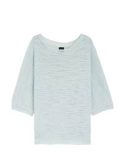 Hugo Boss Fine-knit Three-quarter-sleeve Sweater In Multi