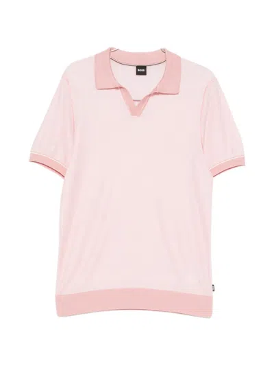 Hugo Boss Fine-knit T-shirt In Pink