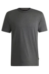 Hugo Boss Fineline-stripe T-shirt In Cotton And Silk In Grey