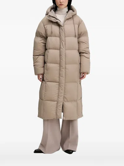 Hugo Boss Fini Hooded Puffer Coat In Brown