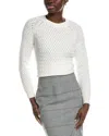 Hugo Boss Boss  Fino Basketweave Knit Sweater In White