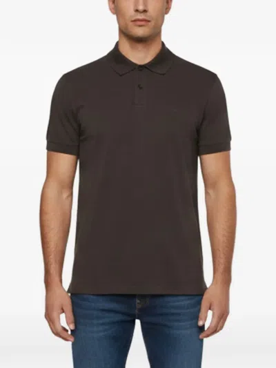 Pre-owned Hugo Boss Firenze Pique Polo T-shirt In Brown