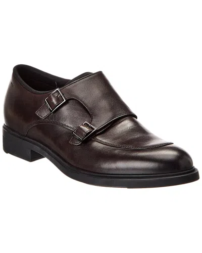 Hugo Boss First Class Leather Loafer In Brown