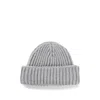 Hugo Boss Fisherman Beanie Hat In Virgin Wool And Cashmere In Gray