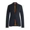 Hugo Boss Fitted Blazer In Stretch Jersey In Blue