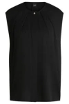 Hugo Boss Boss Bielli Silk Cap Sleeve Top In Black
