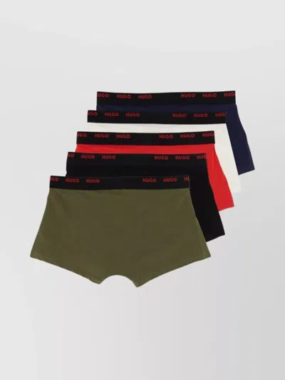 Hugo Boss Five Boxer Shorts Pack In Green