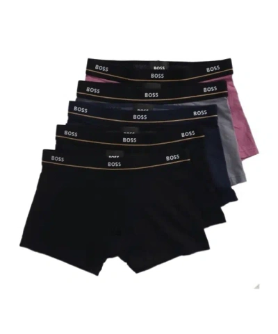 Hugo Boss Five-pack Of Elastic Waist Underwear In Black