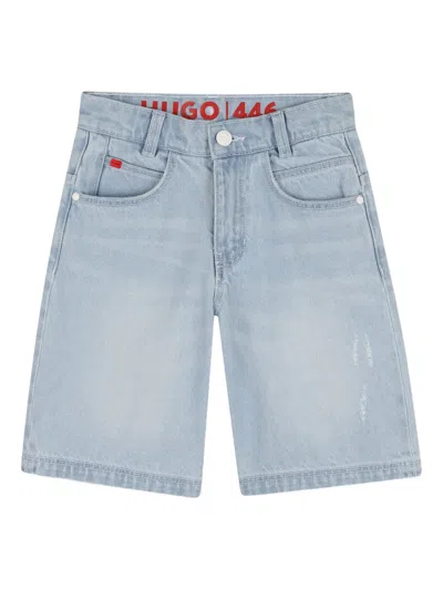 Hugo Boss Kids' Five-pocket Denim Shorts In Blue