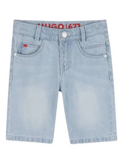 Hugo Boss Kids' Five-pocket Denim Shorts In Blue