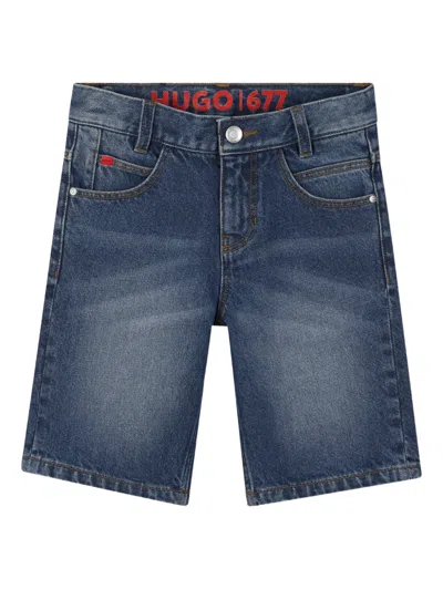 Hugo Boss Kids' Five-pocket Denim Shorts In Blue