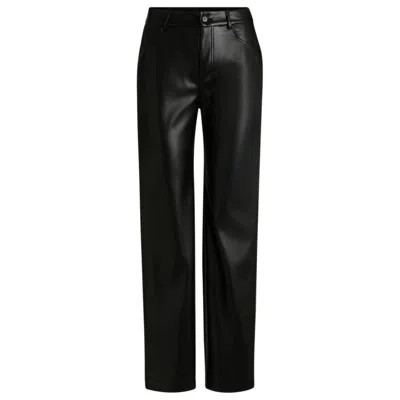 Hugo Boss Five-pocket Trousers In Faux Leather In Black