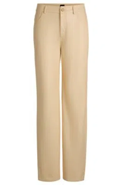 Hugo Boss Five-pocket Trousers In Faux Leather In Light Beige