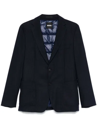 Hugo Boss Flannel Blazer In Black