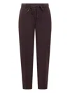 Hugo Boss Flannel Drawstring Trousers In Brown