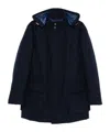 Hugo Boss Flannel Padded Coat In Black