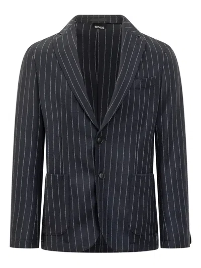 HUGO BOSS FLANNEL STRIPED BLAZER